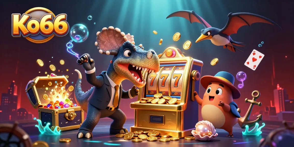 Experience big wins at Ko66 with a dinosaur-themed casino adventure full of golden jackpots.