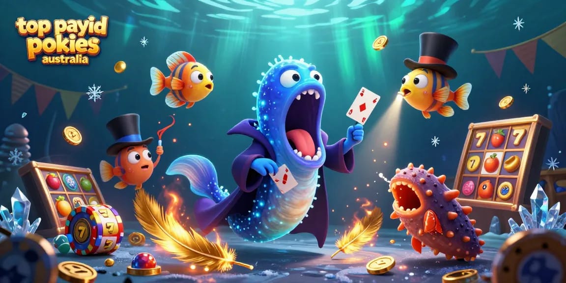Engage with the top payid pokies australia in a vibrant underwater casino scene full of action and magic.