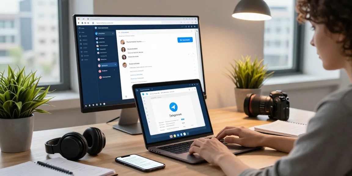 Engaging with the Telegram Web Version in a modern digital workspace for seamless communication.